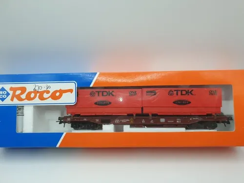 Vagón De Carga Roco, Escala H0 47022 Transp. Containers 20' - Imagen 2