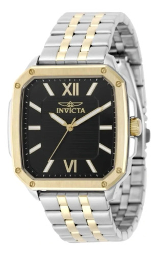 Reloj Invicta Cuadro Hombre, Dorado Y Acero 39mm Dorado/plateado Dorado Negro - Imagen 2