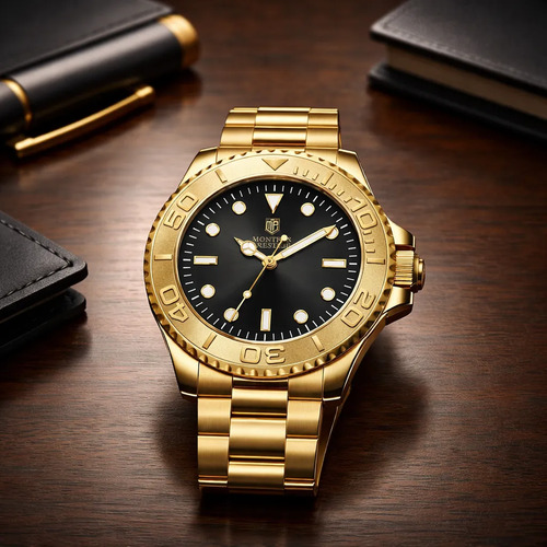 Reloj Montres Prestige X Invicta Gold Mpw-0263 Dorado Negro - Imagen 4