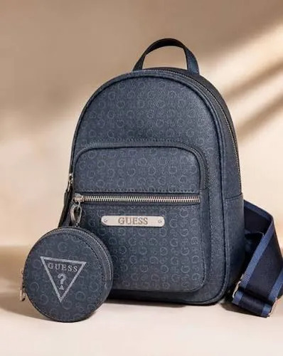 Mochila Guess Con Monedero Monograma, Solena Navy Azul Navy Logo Marca - Imagen 5