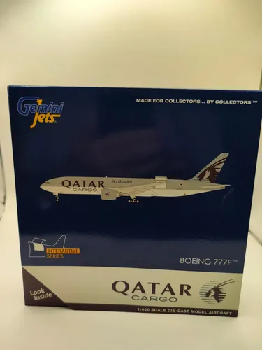Aviòn Gemini Jets, Boeing 777f Qatar Cargo Gris Burdeo - Imagen 6