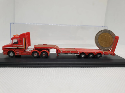 Camión Miniatura Oxford, Escala N Scania T Cab Cama Baja Rojo - Imagen 2