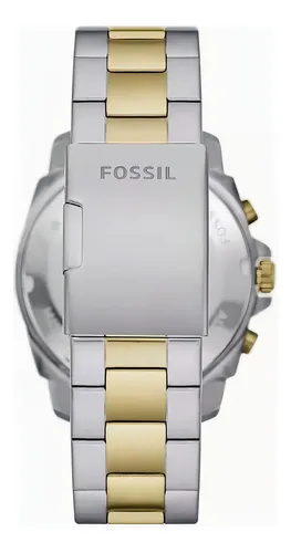 Reloj Para Caballero Fossil Bq2815 Correa Dorado Con Plateado Bisel Dorado Fondo Negro - Imagen 2