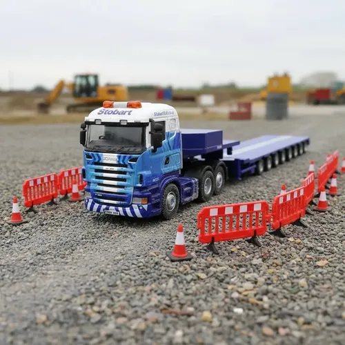 Camión Miniatura Scania Cama Baja Atlas Low Loader Rv233 Azul Acero - Imagen 3
