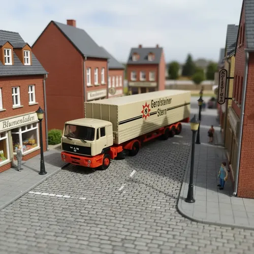 Camión Miniatura Minis, Esc N Man F90 Rojo Beige - Imagen 3