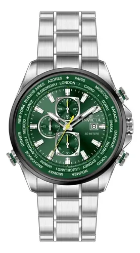 Reloj Invicta Aviator 44078 Quartz Plateado Negro - Imagen 2