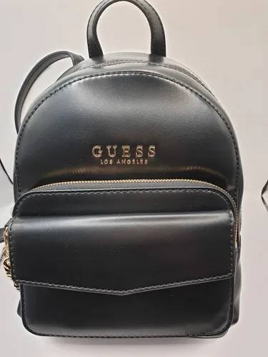 Mochila Guess Negra Para Mujer Negro Liso Logo - Imagen 5