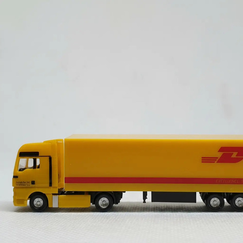 Camión Miniatura, Escala N Herpa, 1/160 Man Tgx Xxl Sz Dhl Amarillo - Imagen 4