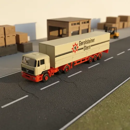 Camión Miniatura Minis, Esc N Man F90 Rojo Beige - Imagen 2
