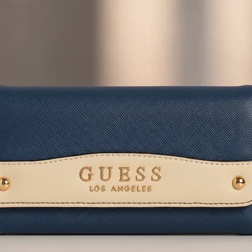 Billetera Guess Original, Avon Park Indigo Multi Azul Liso - Imagen 7
