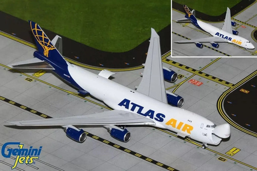 Avión Gemini Jets, 400 Boeing 747-8f Atlas Air Interactivo Blanco/azul - Imagen 2