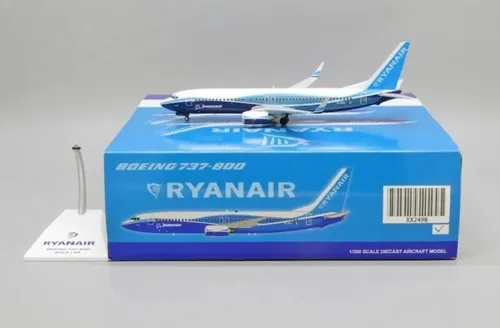 Avión Jc Wings, Escala 200, Boeing 737-800 Ryanair Blanco Celeste Azul - Imagen 2