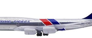 Aviòn Jcwings, Escala 400 Boeing 747 Bbcf Flying Tigers Plateado Azul Rojo