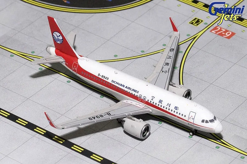 Avión Gemini Jets, Esc. 400 Airbus A320neo Sichuan Airlines Blanco Rojo - Imagen 2
