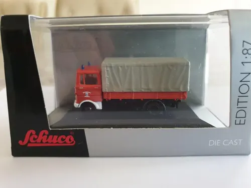Vehículo Miniatura Schuco, H0, Mb Lp608 Carro Apoyo Bomberos Rojo - Imagen 5