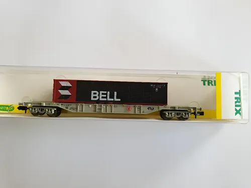 Vagón De Carga Trix 13887, Esc N, Transp Container 40 Bell