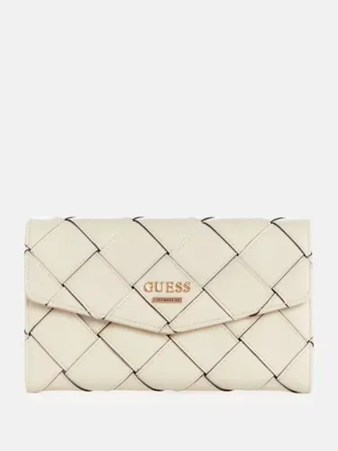 Billetera Guess Original, Bordizzo Vanilla Vainilla Cuadriculado