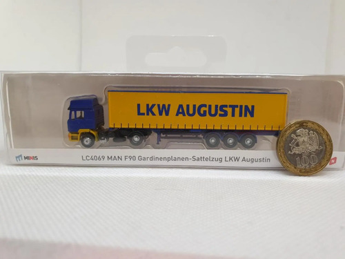 Camión Miniature, Esc N Minis Lc4069 Man F90 Azul/amarillo - Imagen 2