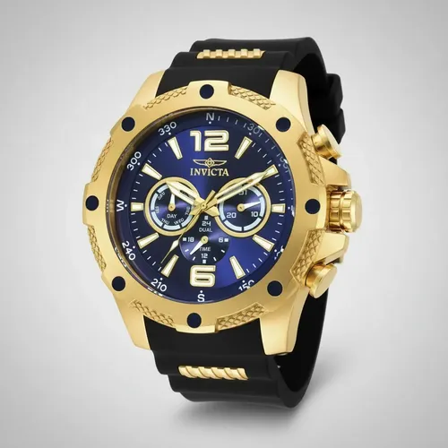 Reloj Invicta I-force Axis Mens 50mm, Gold 19659 Negro Dorado Azul Oscuro - Imagen 5