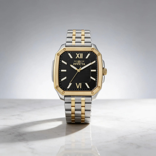 Reloj Invicta Cuadro Hombre, Dorado Y Acero 39mm Dorado/plateado Dorado Carbon - Imagen 2