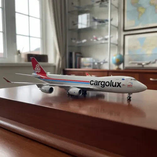 Avión Jc Wings, Esc 400, Boeing 747-8f Cargolux Blanco Rojo - Imagen 3