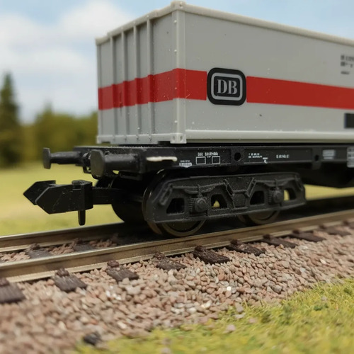 Vagón Carga Minitrix, Esc N 13511, Transporte 3 Containers - Imagen 5