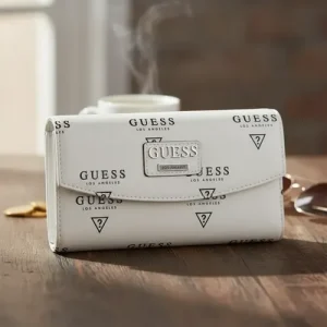 Billetera Guess Original Meade White Logo Blanco