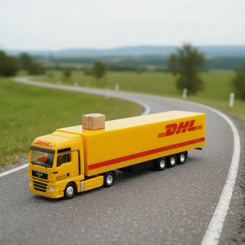 Camión Miniatura, Escala N Herpa, 1/160 Man Tgx Xxl Sz Dhl Amarillo - Imagen 3