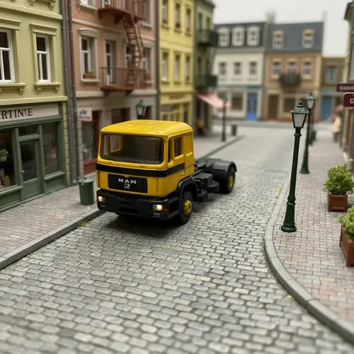 Camión Miniatura Minis Lc 4053-1 Man F90, Esc N Amarillo - Imagen 3