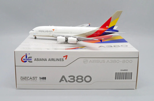Avión Jc Wings, Esc 400 Airbus A380-800 Asiana Blanco Gris Rojo Amarillo - Imagen 5
