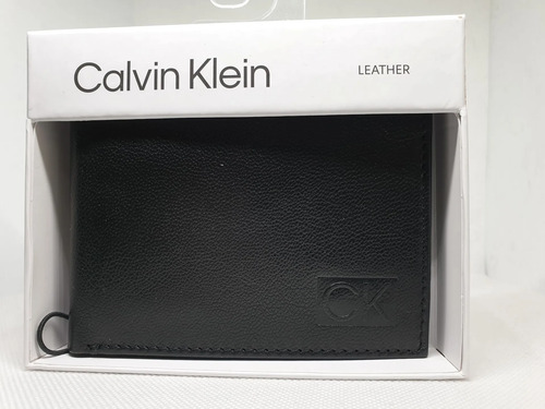 Billetera Calvin Klein Original, Hombre Negra Rn 129919 Negro Liso - Imagen 2