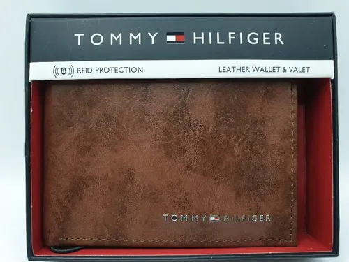 Billetera Tommy Hilfiger Original Rn129919 Marrón Marrón Liso - Imagen 2