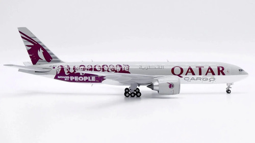 Avión Jc Wings, 400, Boeing 777-200l Af Qatar Interactivo Gris Burdeo