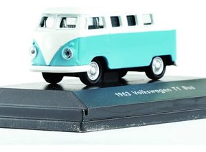 Vehículo En Miniatura Welly, Escala H0 Volkswagen T1 Kombi Celeste, Blanco