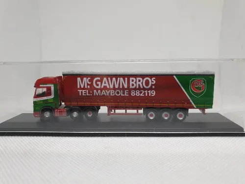 Camión Miniatura Oxford, Escala N Mercedes Benz Actros Bordó Verde - Imagen 3