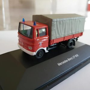 Vehículo Miniatura Schuco, H0, Mb Lp608 Carro Apoyo Bomberos Rojo