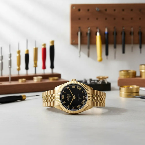 Reloj Invicta Specialty Windsor Men's Watch - 43mm, Gold Dorado Negro - Imagen 4