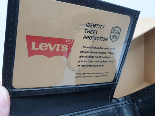 Billetera Levi`s Original Rn 129919 Con Protección Rfid Marrón Liso - Imagen 3