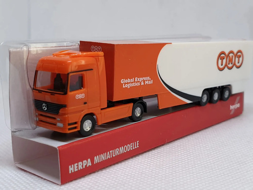 Camión Miniatura, Escala N Herpa, Mb Actros 1/160 Tnt Naranja/blanco - Imagen 2