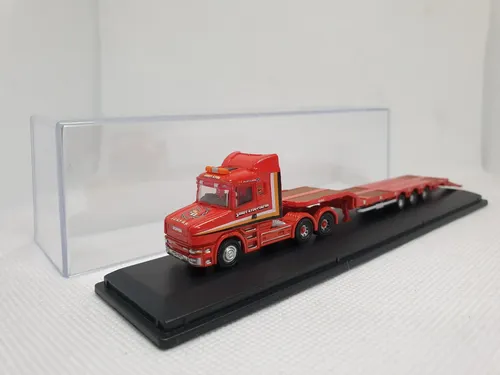 Camión Miniatura Oxford, Escala N Scania T Cab Cama Baja Rojo - Imagen 8