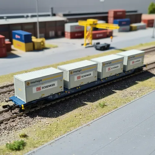 Vagones Carga Hobbytrain, N, H23732, Transp. Cont. Set De 2 - Imagen 6