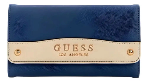 Billetera Guess Original, Avon Park Indigo Multi Azul Liso - Imagen 5