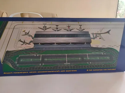 Aeropuerto En Miniatura Gemini Jets, 400 Con Luz Y 7 Mangas Plateado Gris - Imagen 4
