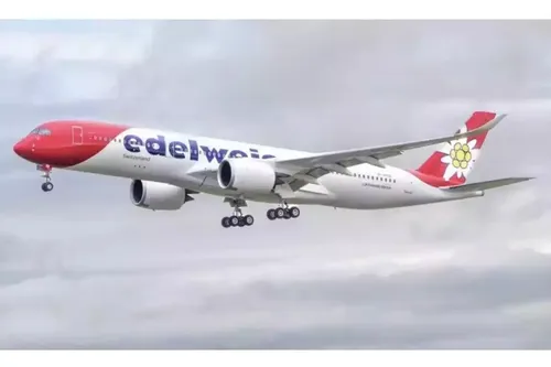 Avión Gemini Jets, Escala 400 Airbus A350-900 Edelweiss Blanco Rojo - Imagen 2