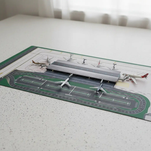 Aeropuerto En Miniatura Gemini Jets, Escala 400, Terminal Gris - Imagen 2