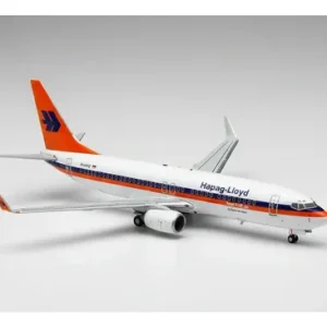 Avión Gemini Jets, Escala 400 Boeing 737-800 Hapag Lloyd Blanco Naranja Azul