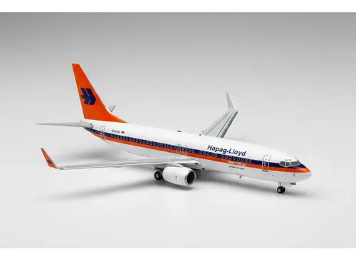 Avión Gemini Jets, Escala 400 Boeing 737-800 Hapag Lloyd Blanco Naranja Azul