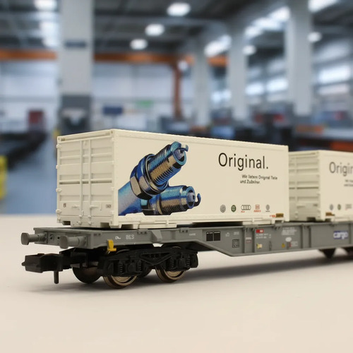 Vagón De Carga Fleischmann, Esc N 825205, Transp Containers - Imagen 4