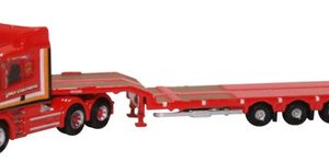Camión Miniatura Oxford, Escala N Scania T Cab Cama Baja Rojo
