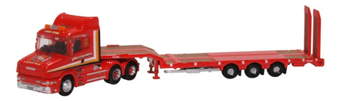 Camión Miniatura Oxford, Escala N Scania T Cab Cama Baja Rojo